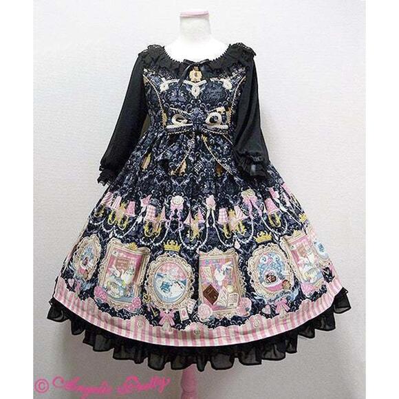 angelic pretty Dresses & Skirts - Angelic Pretty Wonder Gallery Black OP + KC Set Lolita Dress